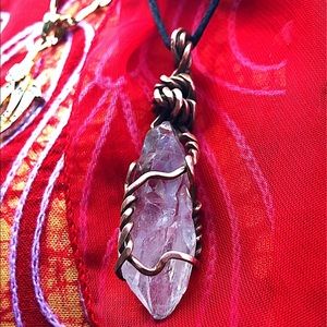 Clear Arknasaw quartz amulet and ring set!